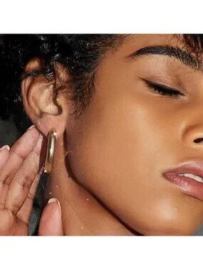 Gold 18k Plated Cuff Hoop Earrings